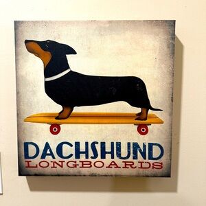 Dachshund Skateboard Canvas Art